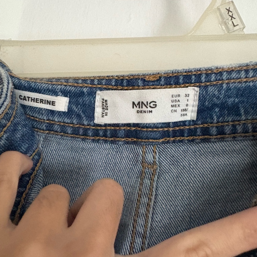 Mango Blue Denim Jeans with Classic Gold Stitching